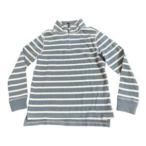 CREWCUTS by J.Crew Boys Blue & White Striped Quarter-Zip Pullover | NWT | 8/9